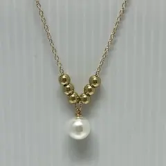 パール調 ネックレス ゴールドカラー ネックレス