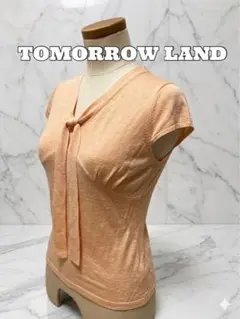 シルク100%TOMORROW LAND ボウタイリボンVネック半袖ブラウス春夏