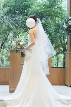 ホワイトレーストリムロングベール