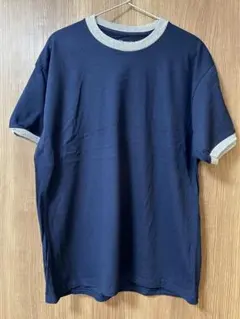 新品 Champion 5.2オンス トリムTシャツ ネイビー×グレー Lサイズ