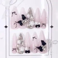 《現品》ネイル フレンチガーリー ワンホン 韓国ネイル 量産型 スナ系 ちゅるん