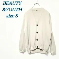 BEAUTY&YOUTH　BY ワッフル バルーン カーディガン ベージュS