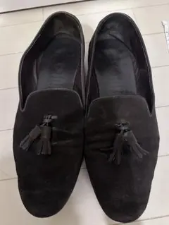 ブラウンスエード タッセル ローファー