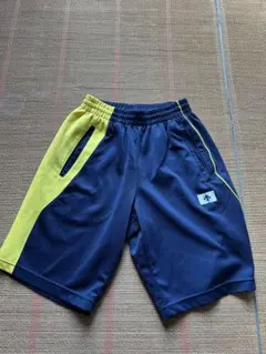 ネイビー/イエロー サイドポケット付きショートパンツ