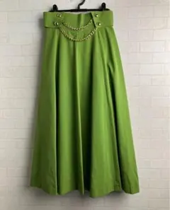 グリーン フレアスカート ハイウエスト　ヴィンテージ