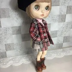 ブライスアウトフィット♡ウールチェックステンカラージャケットセットアップ