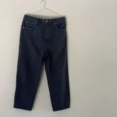 《used》ZARA ブラック　ダメージ加工　デニムパンツ　太め