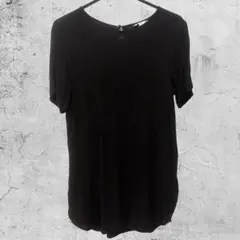 H&M ブラック 半袖 Tシャツ 38 (M) レディース　ブラウス素材