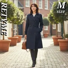 ●​美品✨RHYME トレンチコート ネイビー M 紺 通勤 就活 入学式