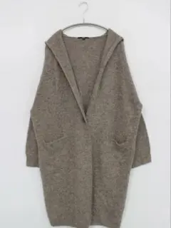UNIQLO メランジウールフーデットニットコート 長袖 ユニクロ L