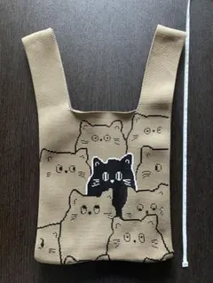 新品未使用 ニットバッグ ネコ