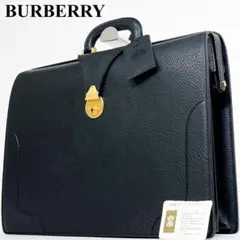 【希少】バーバリー ダレスバッグ ホースロゴ A4可 黒 オールレザー チャーム