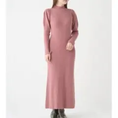 【美品】SNIDEL バックオープンリブニットワンピース スナイデル ピンクF