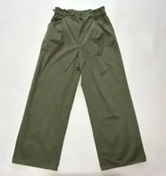 GUオリーブ ワイドパンツ ゴムウエスト