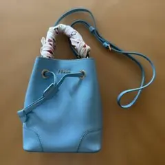 FURLA ライトブルー バケツ型ショルダーバッグ