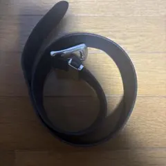 黒レザーと茶色編み込みレザーのベルトセット