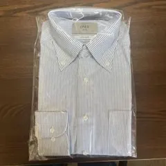 新品未開封　ONLY ワイシャツ　38/R ブルー　ストライプのサムネイル