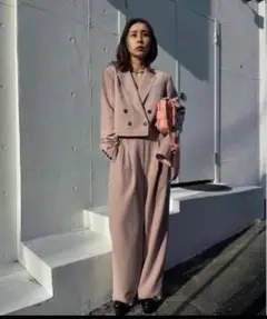 【AMERI Vintage】SHORT JACKET SET UP ピンク S
