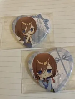 五等分の花嫁 中野三玖キラキラハート缶バッチ