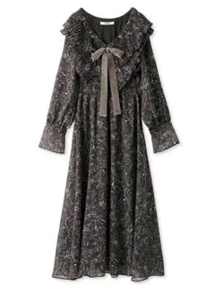 snidel プリーツカラープリントワンピース