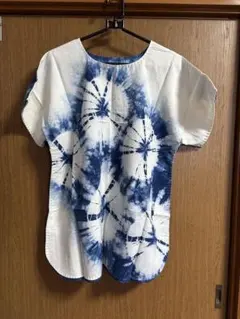 ハンドメイドインディゴ絞染めチュニック