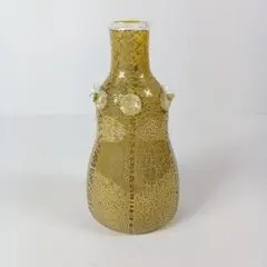 ガラス製 花瓶 金彩 クラック模様 インテリア