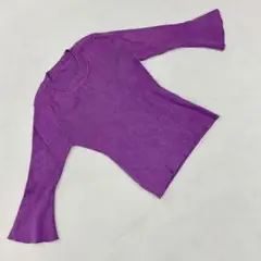 Maglie par ef-dé ニット パープル 七分袖 フレアスリーブ リブ