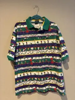 90s Reebok GOLF 総柄 ポロシャツ 幾何学模様 ヴィンテージ 紫 - メルカリ
