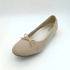 人気モデル【steppiステッピ】ラウンド バレエ パンプス ゴールドラメ