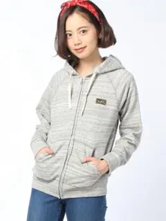 X-girlエックスガール杢目ジップアップパーカーASHグレー1 S M
