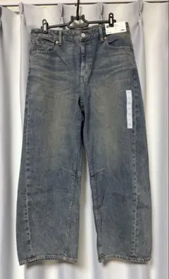 新品未使用GUバレルレッグジーンズXL丈短め68cm