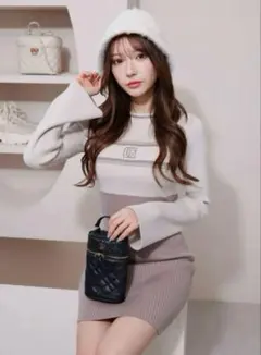 LIP SERVICE LPラインリブニットワンピース リップサービス