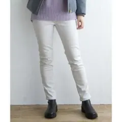 暖パン✨️美品 ikka GOKU楽パンツ ボンディングスキニーホワイト L