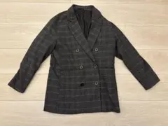 【美品】GU ジーユー　チェックオーバーサイズベルテッドジャケット　Sサイズ