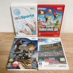 【Wiiソフト】4本セット58 マリオブラザーズ ファミリースタジアム モンハン