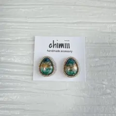 No.1042 ハンドメイド　ビーズ刺繍　ピアス　イヤリング