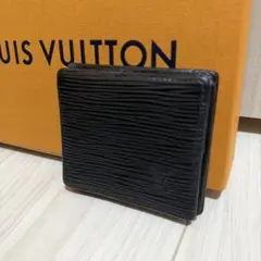 ルイヴィトン エピ マルコ 黒 二つ折り財布 ブラック コインケース 
