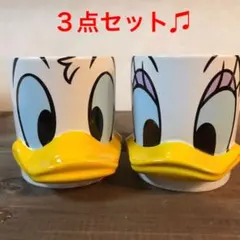 【未使用】ドナルドダック、デイジーダック　マグカップ ＆プレート３点セット