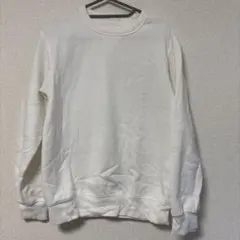 ホワイト クルーネック トレーナー