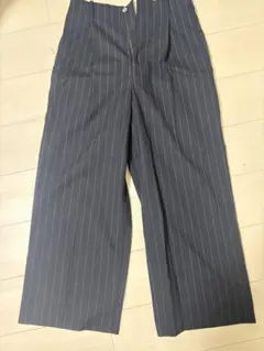 ストライプ柄 ワイドスラックスパンツ