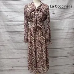 アーモワールカプリス ペイズリー柄ワンピース イタリア製 ボウタイ