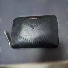 DIESEL ブラックレザー 二つ折り財布