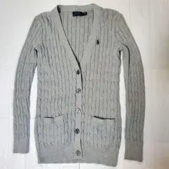 美品 POLO RALPH LAUREN ケーブルニット カーディガン グレー