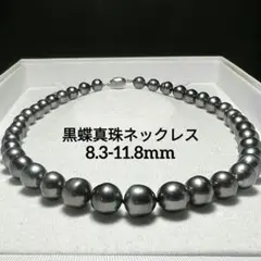 オーロラピーコック級・極大珠】 黒蝶真珠ネックレス 約8.0-10.5mm 