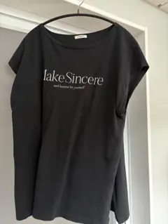 studio CLIP ブラックプリントTシャツ