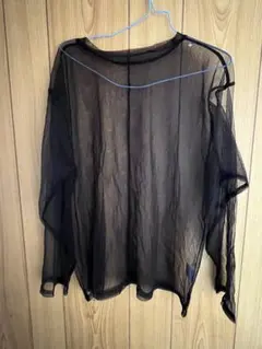 新品❤️ブラック シースルー 長袖シャツ M