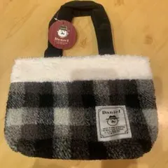 Daniel ダニエル グレーチェック柄 ボアトートバッグ ミニ