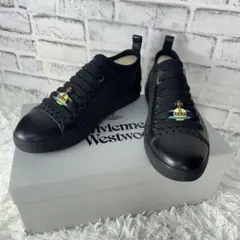 希少✨ヴィヴィアンウエストウッド SS18 オーブロゴ スニーカー 黒 箱完備のサムネイル