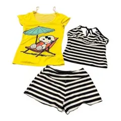 値下げ‼️女の子140水着タンキニSNOOPYシャツ付