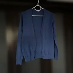 ユニクロ　綿　カシミヤ混カーディガン　ブルーのサムネイル